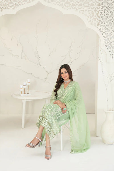 Tawakkal Fabrics 3 Piece Stitched Fancy Embroidered Chiffon Suit - D-3739