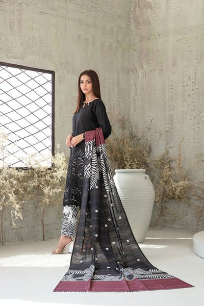 Tawakkal Fabrics 3 Piece Stitched Schiffli Embroidered Staple Suit - D-3757