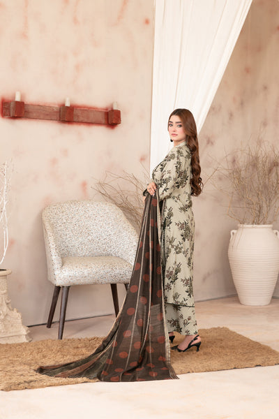 Tawakkal Fabrics 3 Piece Stitched Digital Printed Staple Suit - D-3784