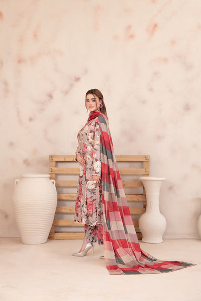 Tawakkal Fabrics 3 Piece Stitched Digital Printed Staple Suit - D-3788