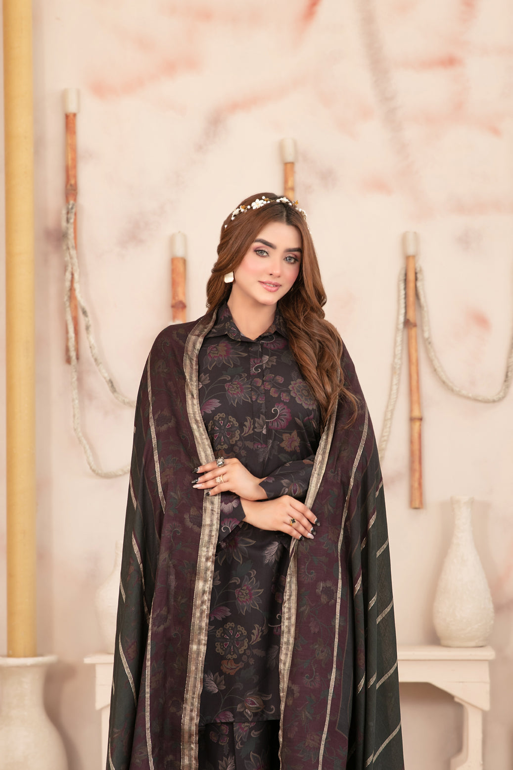 Tawakkal Fabrics 3 Piece Stitched Digital Printed Staple Suit - D-3789