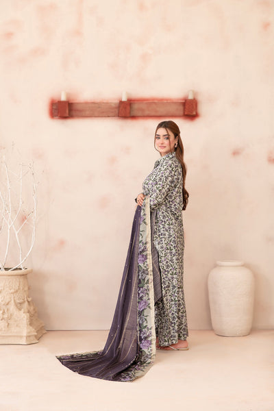 Tawakkal Fabrics 3 Piece Stitched Digital Printed Staple Suit - D-3792