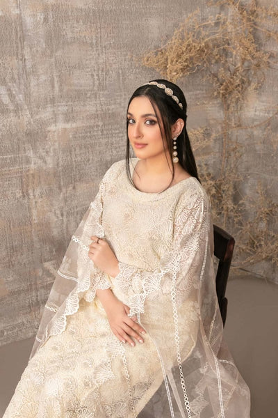 Tawakkal Fabrics 3 Piece Stitched Fancy Heavy Embroidered Net Suit - D-3897