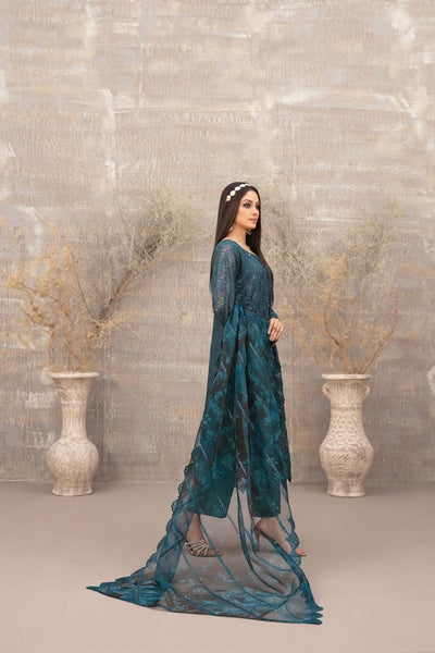 Tawakkal Fabrics 3 Piece Stitched Fancy Heavy Embroidered Net Suit - D-3899
