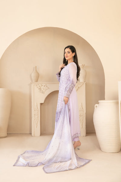 Tawakkal Fabrics 3 Piece Stitched Fancy Exclusive Embroidered Chiffon Suit - D-3940