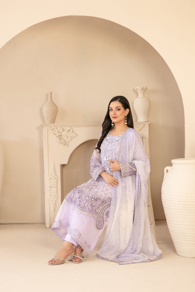 Tawakkal Fabrics 3 Piece Stitched Fancy Exclusive Embroidered Chiffon Suit - D-3940