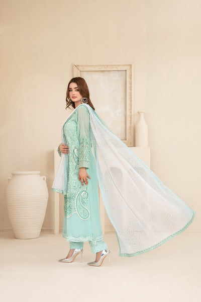 Tawakkal Fabrics 3 Piece Stitched Fancy Exclusive Embroidered Chiffon Suit - D-3941