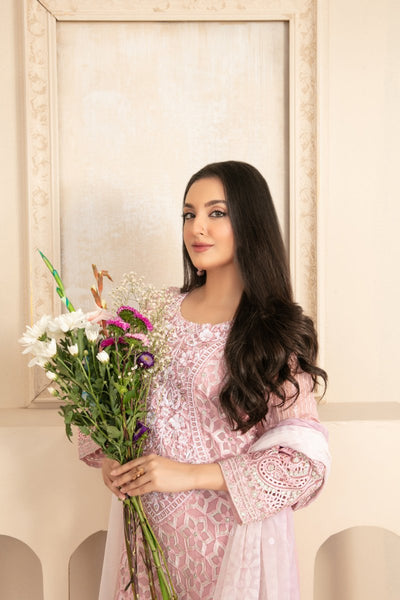 Tawakkal Fabrics 3 Piece Stitched Fancy Exclusive Embroidered Chiffon Suit - D-3942