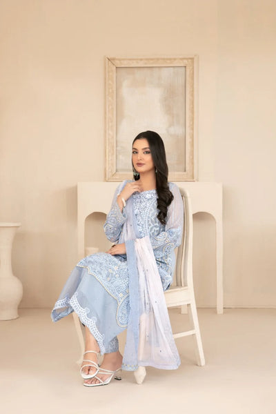 Tawakkal Fabrics 3 Piece Stitched Fancy Exclusive Embroidered Chiffon Suit - D-3943