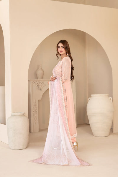 Tawakkal Fabrics 3 Piece Stitched Fancy Exclusive Embroidered Chiffon Suit - D-3945