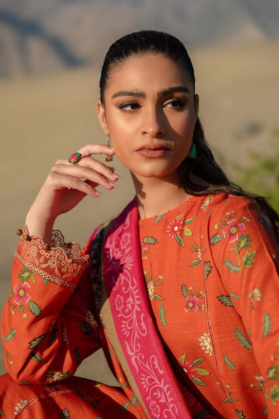 Maria. B 3 Pc Unstitched Printed Khaddar Suit D-505-B