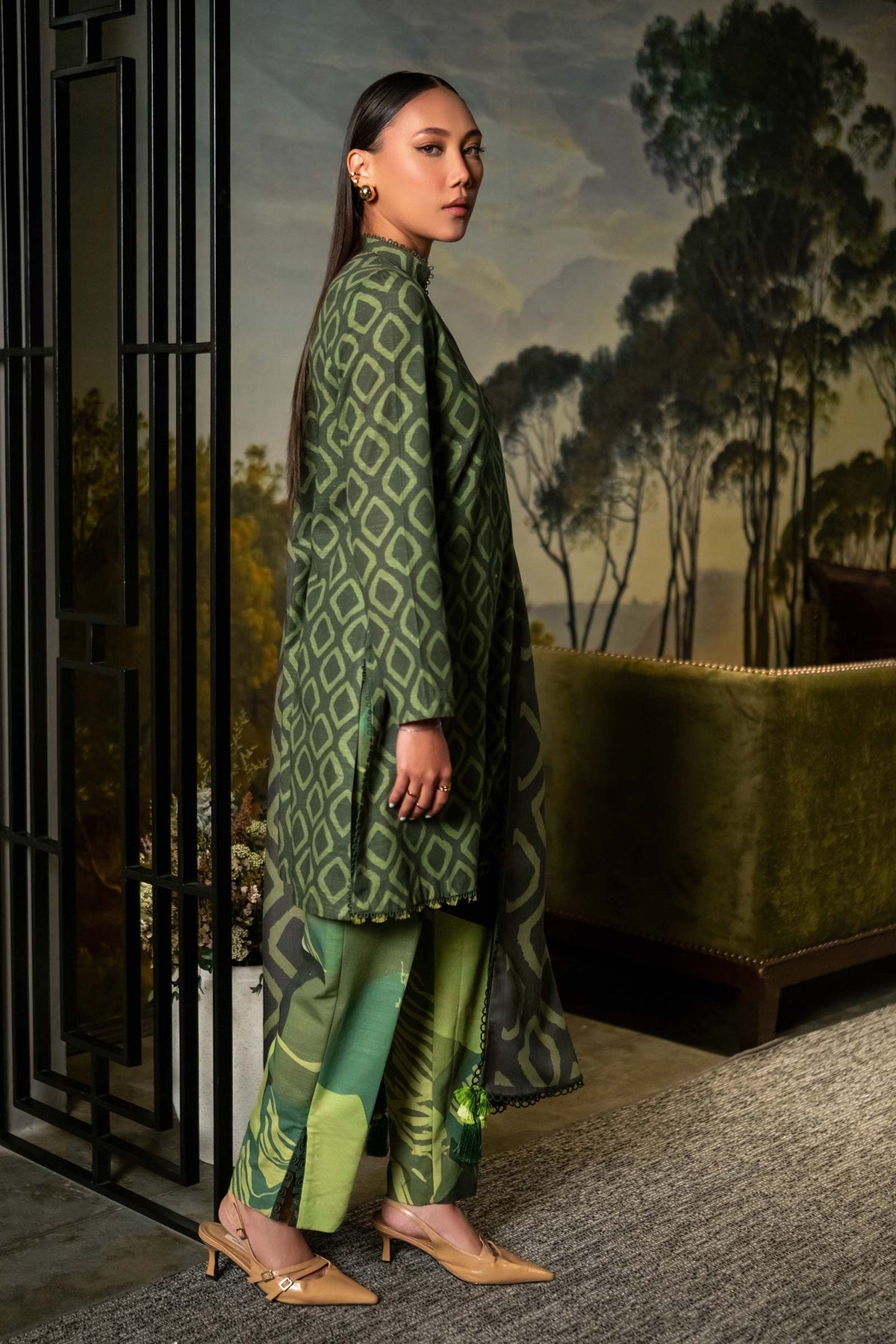 Maria. B 3 Pc Unstitched Printed Khaddar Suit D-506-A