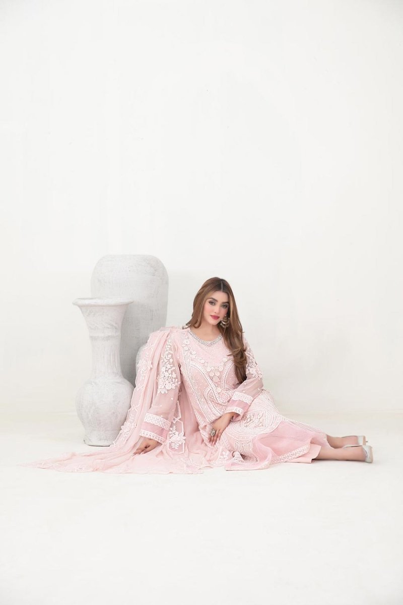 Tawakkal Fabrics 3 Piece Stitched Fancy Embroidered Chiffon Suit - D-5380