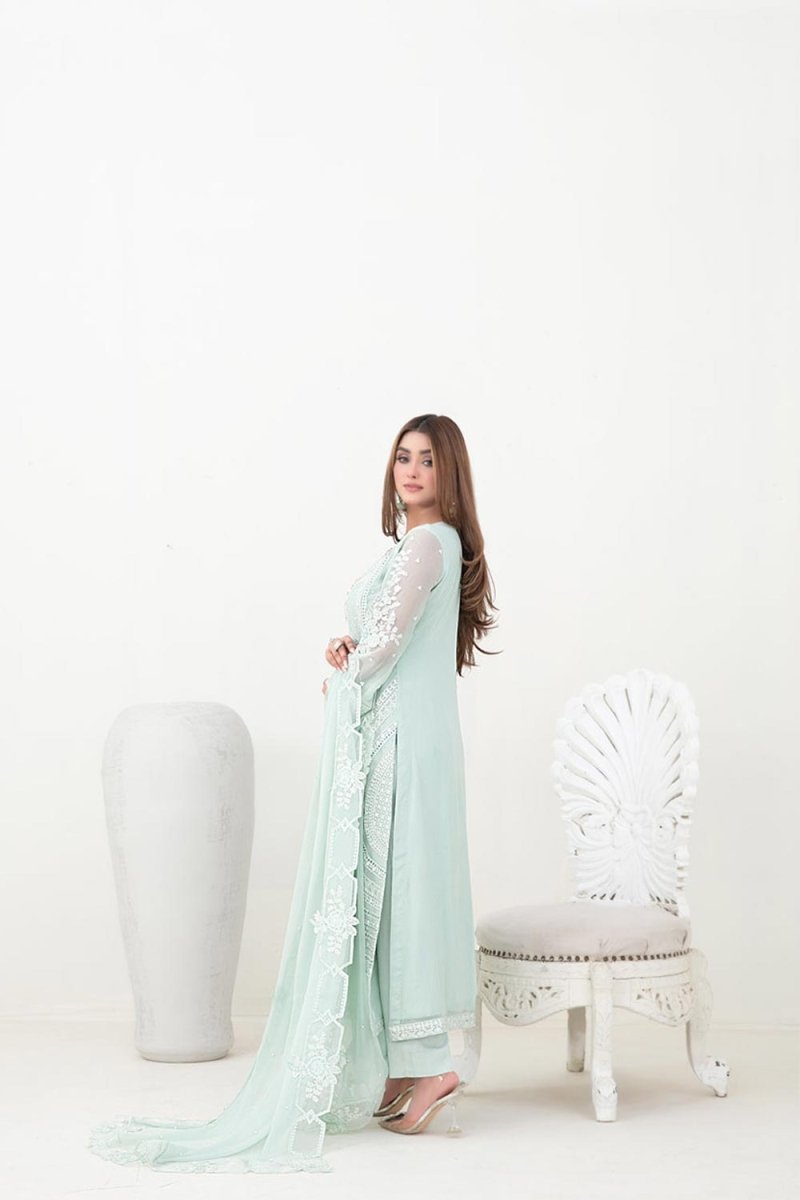 Tawakkal Fabrics 3 Piece Stitched Fancy Embroidered Chiffon Suit - D-5382