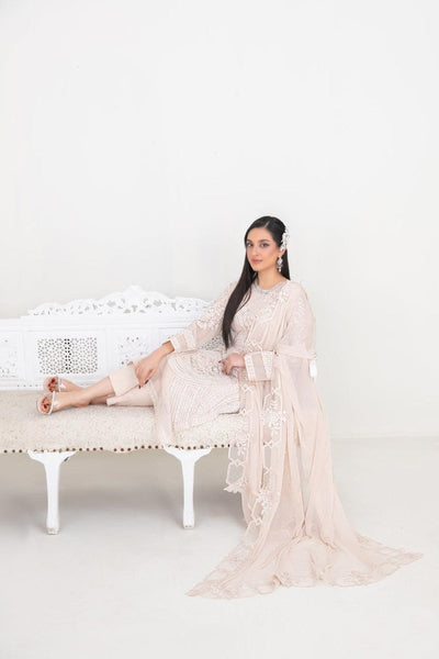 Tawakkal Fabrics 3 Piece Stitched Fancy Embroidered Chiffon Suit - D-5383