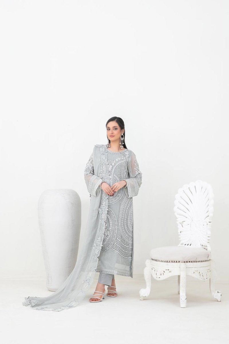 Tawakkal Fabrics 3 Piece Stitched Fancy Embroidered Chiffon Suit - D-5384