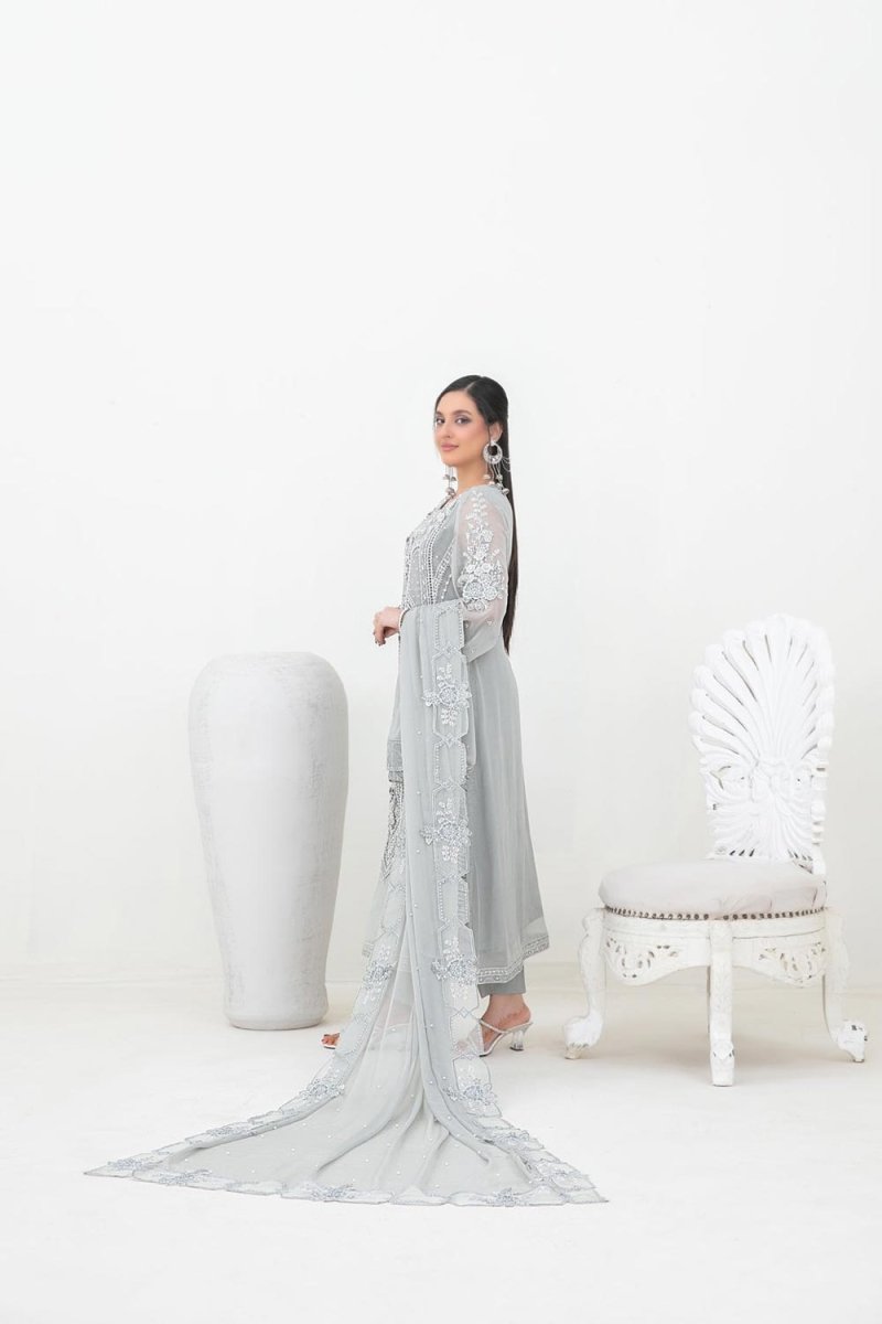 Tawakkal Fabrics 3 Piece Stitched Fancy Embroidered Chiffon Suit - D-5384