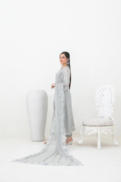 Tawakkal Fabrics 3 Piece Stitched Fancy Embroidered Chiffon Suit - D-5384