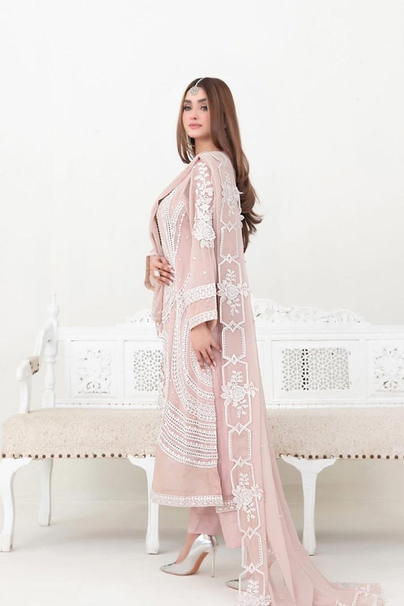 Tawakkal Fabrics 3 Piece Stitched Fancy Embroidered Chiffon Suit - D-5385
