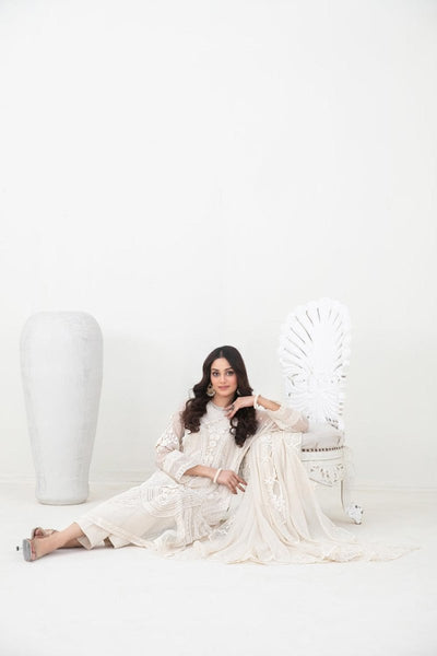 Tawakkal Fabrics 3 Piece Stitched Fancy Embroidered Chiffon Suit - D-5386