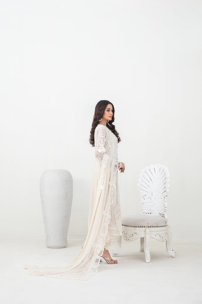 Tawakkal Fabrics 3 Piece Stitched Fancy Embroidered Chiffon Suit - D-5386