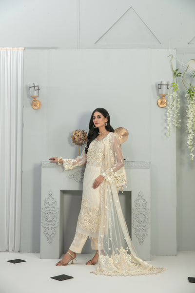Tawakkal Fabrics 3 Piece Stitched Heavy Embroidered Fancy Suit D-7666