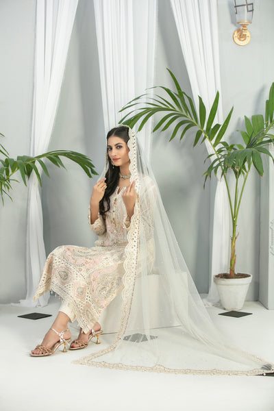 Tawakkal Fabrics 3 Piece Stitched Heavy Embroidered Fancy Suit D-7668