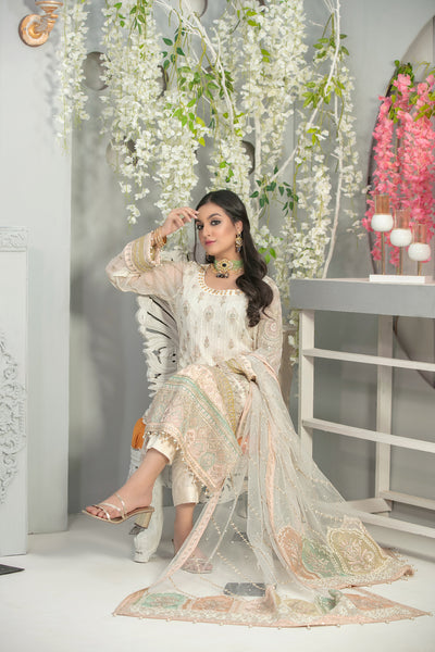 Tawakkal Fabrics 3 Piece Stitched Heavy Embroidered Fancy Suit D-7669