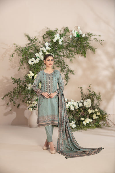 Tawakkal Fabrics 3 Piece Stitched Embroidered Digital Printed Lawn Suit D-8542