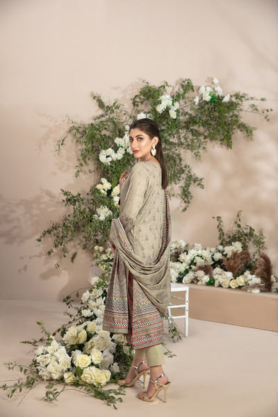 Tawakkal Fabrics 3 Piece Stitched Embroidered Digital Printed Lawn Suit D-8543