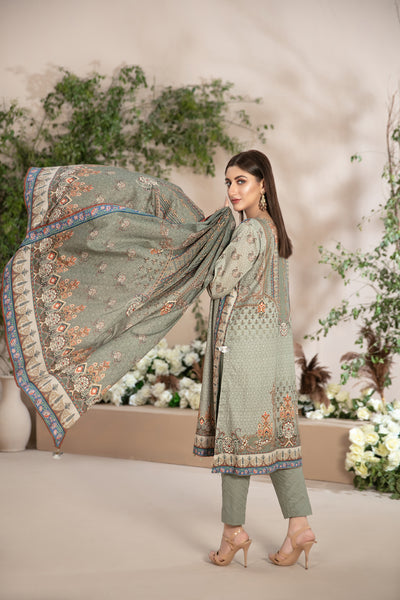 Tawakkal Fabrics 3 Piece Stitched Embroidered Digital Printed Lawn Suit D-8544