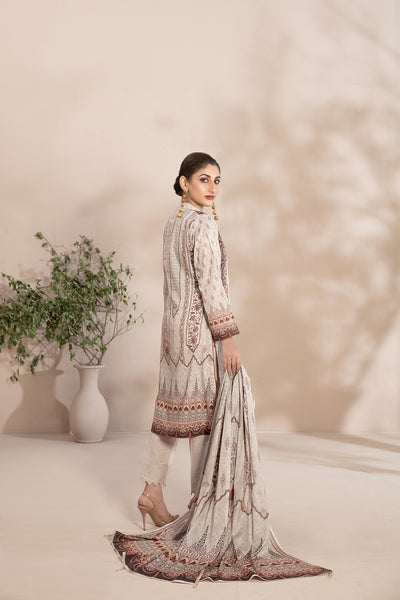 Tawakkal Fabrics 3 Piece Stitched Embroidered Digital Printed Lawn Suit D-8545