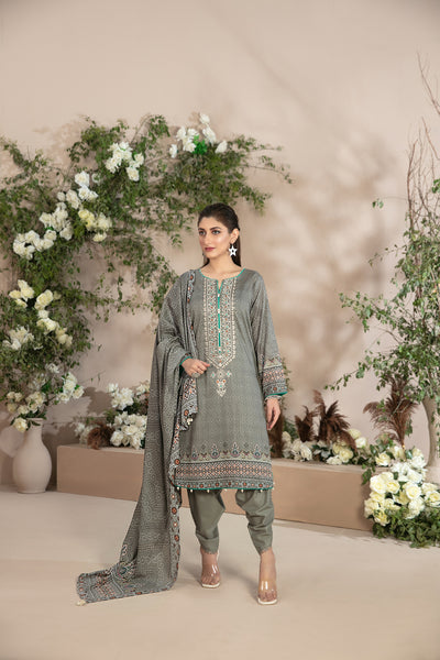 Tawakkal Fabrics 3 Piece Stitched Embroidered Digital Printed Lawn Suit D-8547