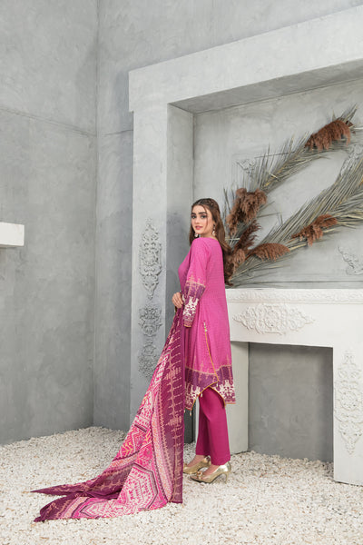 Tawakkal Fabrics 3 Piece Stitched Embroidered Digital Printed Lawn Suit D-8749
