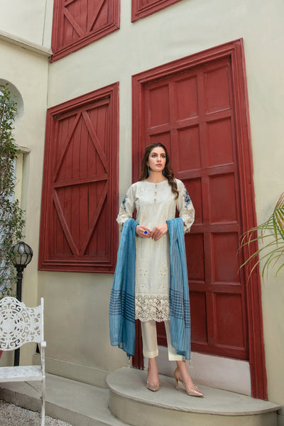 Tawakkal Fabrics 3 Piece Stitched Fancy Embroidered Lawn Suit D-8856