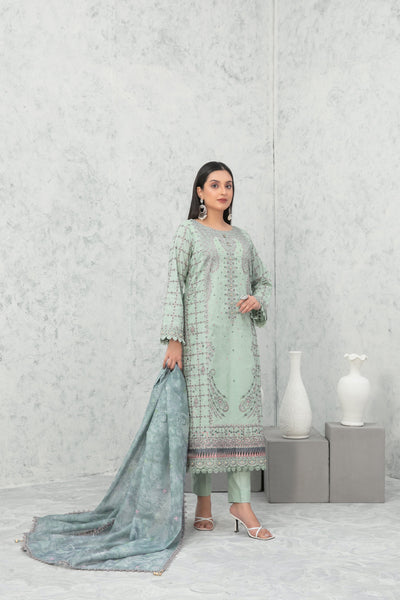 Tawakkal Fabrics 3 Piece Stitched Fancy Embroidered Lawn Suit D-9015