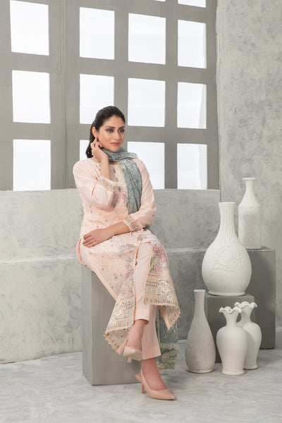 Tawakkal Fabrics 3 Piece Stitched Fancy Embroidered Lawn Suit D-9016