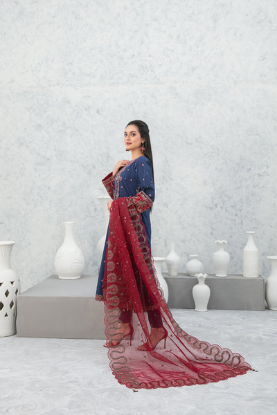 Tawakkal Fabrics 3 Piece Stitched Fancy Embroidered Lawn Suit D-9017