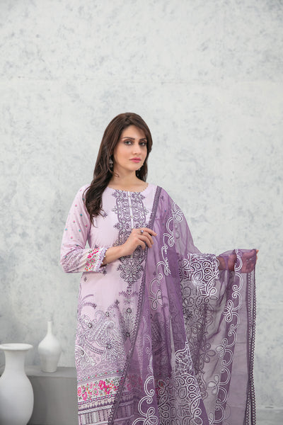 Tawakkal Fabrics 3 Piece Stitched Fancy Embroidered Lawn Suit D-9019