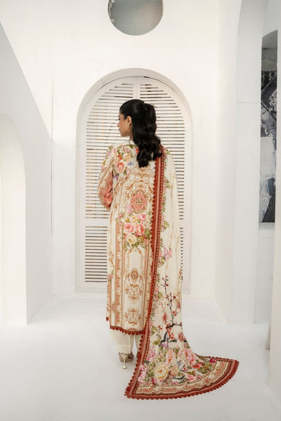 FIRDOUS 3 Piece Stitched Printed Linen Suit - D-901