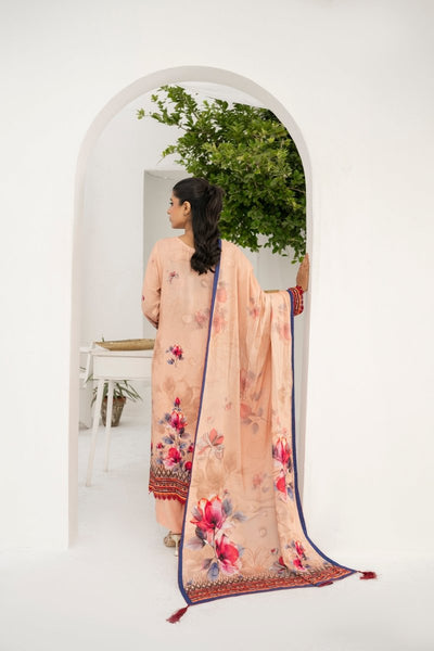 FIRDOUS 3 Piece Stitched Printed Linen Suit - D-904