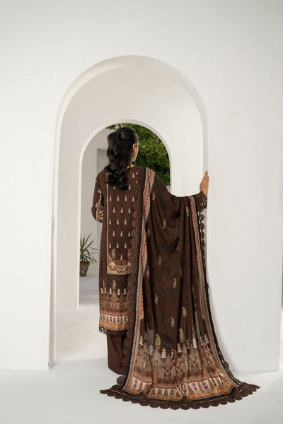 FIRDOUS 3 Piece Stitched Printed Linen Suit - D-907