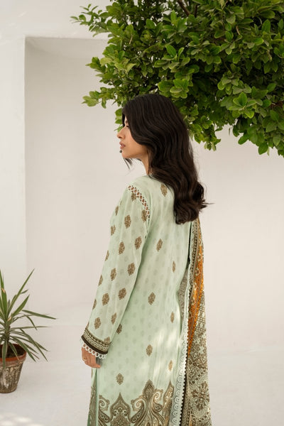 FIRDOUS 3 Piece Stitched Printed Linen Suit - D-908