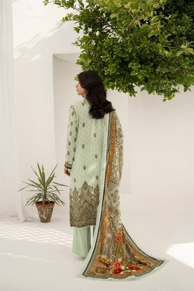 FIRDOUS 3 Piece Stitched Printed Linen Suit - D-908