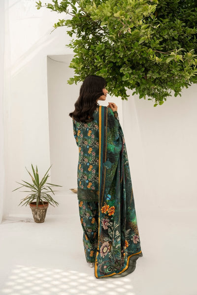 FIRDOUS 3 Piece Stitched Printed Linen Suit - D-910