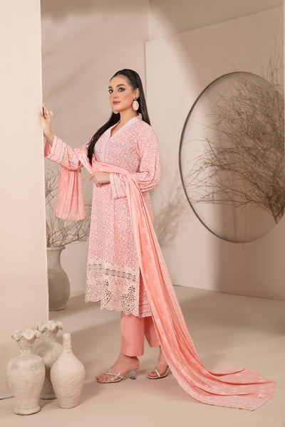 Tawakkal Fabrics 3 Piece Stitched Embroidered Printed Lawn Suit - D-9114