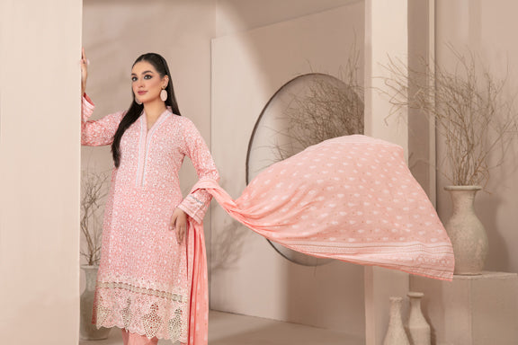 Tawakkal Fabrics 3 Piece Stitched Embroidered Printed Lawn Suit - D-9114