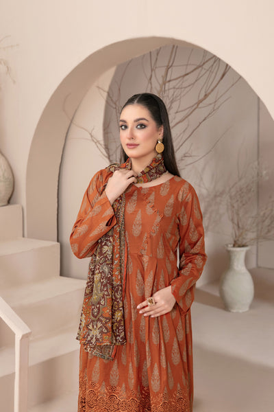 Tawakkal Fabrics 3 Piece Stitched Embroidered Printed Lawn Suit - D-9117