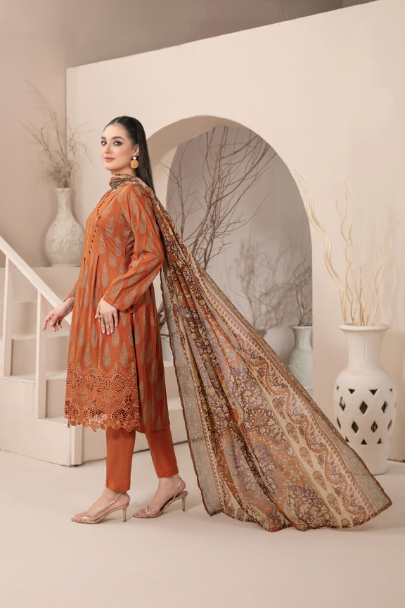 Tawakkal Fabrics 3 Piece Stitched Embroidered Printed Lawn Suit - D-9117