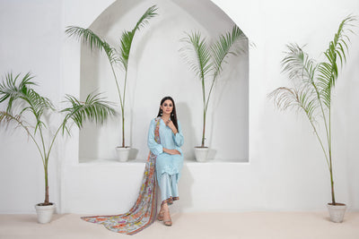 Tawakkal Fabrics 3 Piece Stitched Embroidered Printed Lawn Suit - D-9120